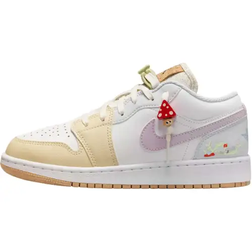 Jordan Air Jordan 1 Low top Skateboard Shoes White Unisex
