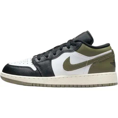 Jordan Air Jordan 1 Low top Basketball Shoes Black Green Unisex