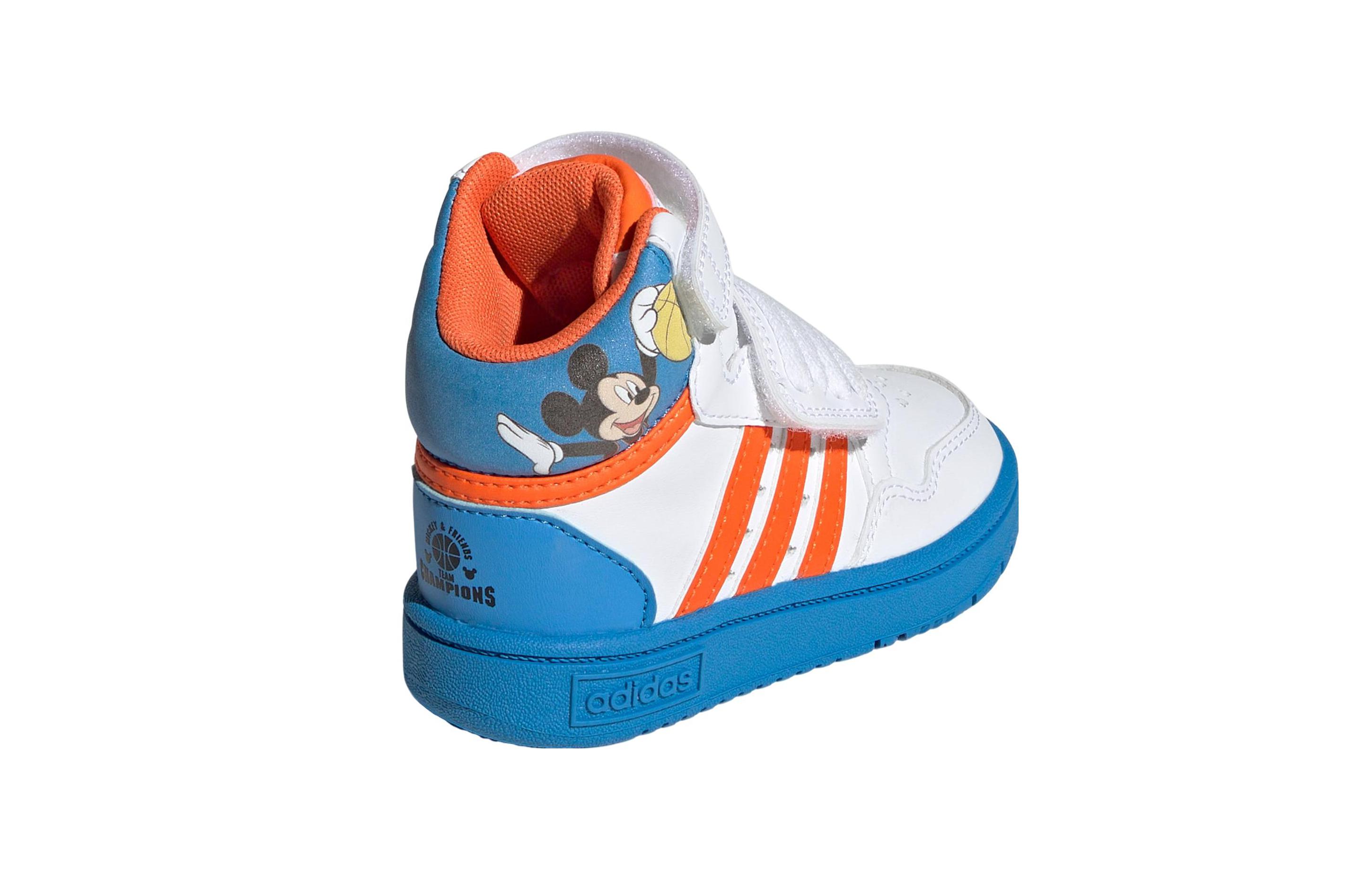 Детские кеды adidas Hoops Mid (белый) — Белый / синий / оранжевый — фото 6