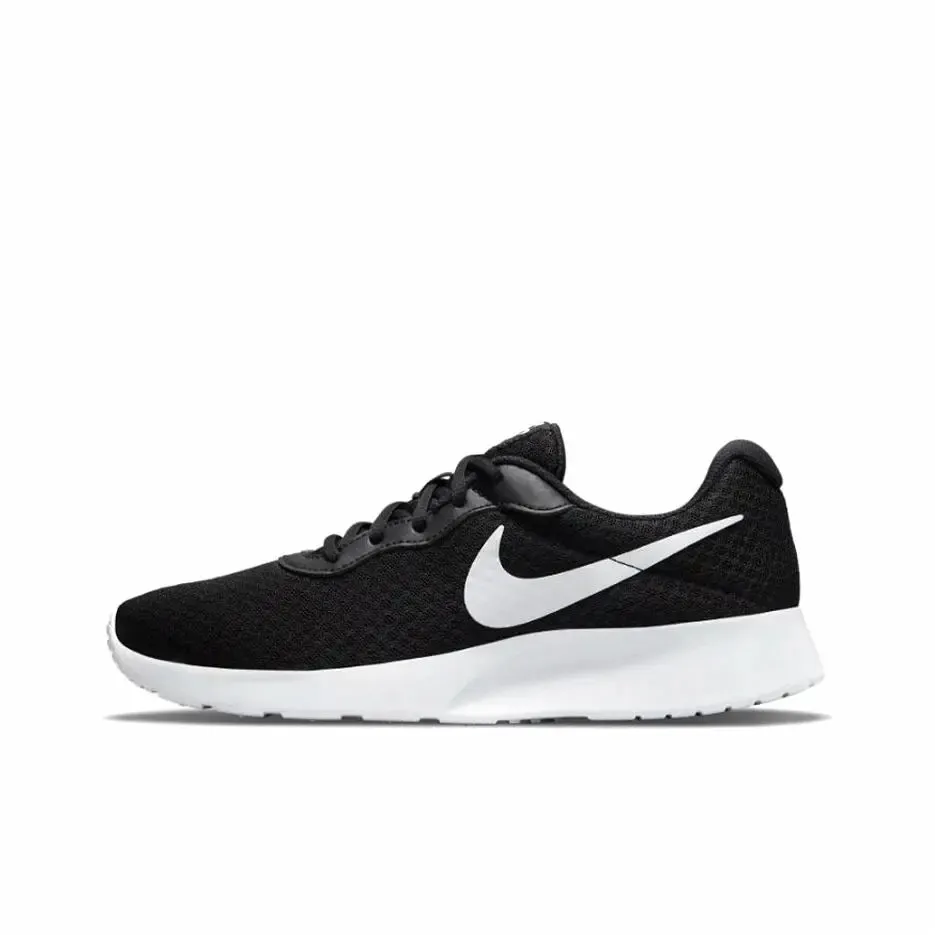 Nike Tanjun Textile, Synthetic Leather Low top Running Shoes Women's Black White