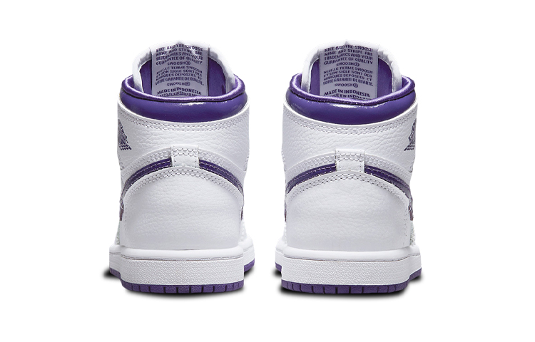 Детские кроссовки Jordan Air Jordan 1 High OG Court Purple BP (бело-фиолетовые) — Белый / фиолетовый — фото 6