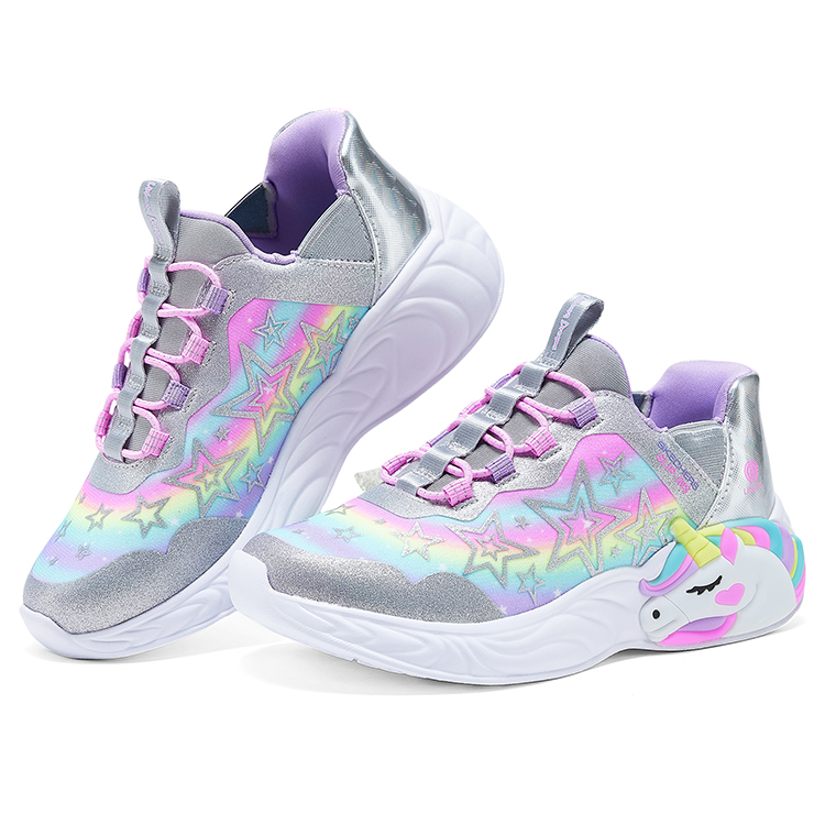 Детские кроссовки Skechers kids (серебристые) — фото 4