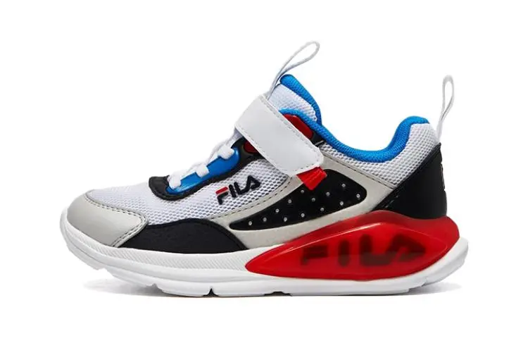 FILA KIDS Slip Resistant Abrasion Resistant Low top Kids' Training Shoes White Blue Children Aged 3 7 Years Old