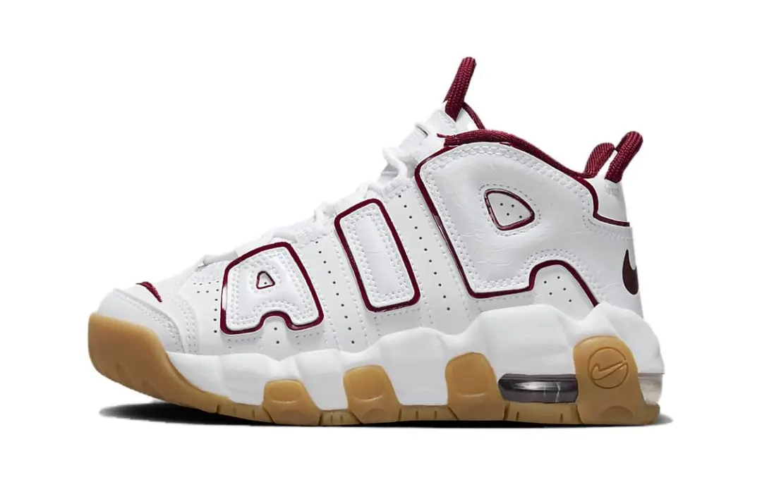 Nike Air More Uptempo PS Low top Children's Basketball Shoes White Red Children Aged 3 7 Years Old
