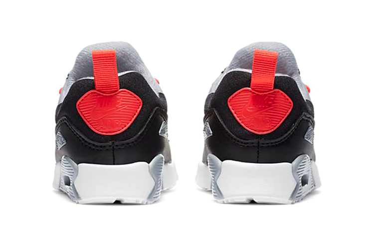 Детские кроссовки Nike Air Max 90 (черно-серо-красные) — Чёрный / серый / красный — фото 7