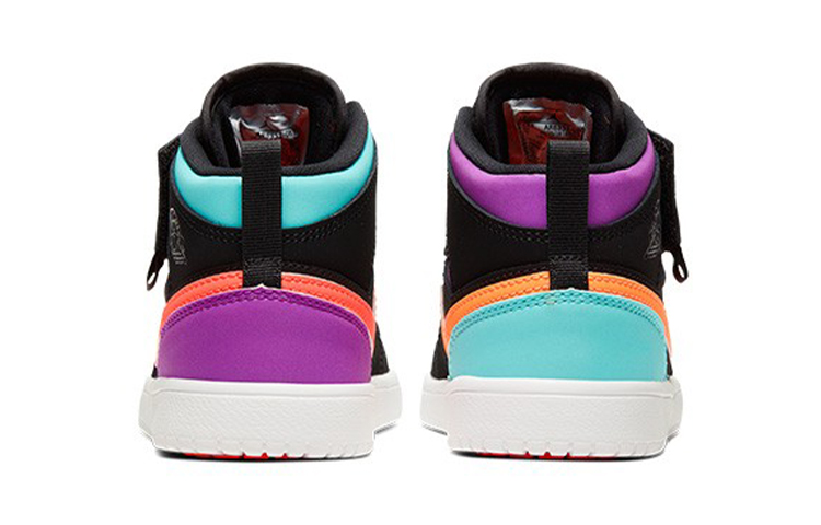 Детские кроссовки Jordan Air Jordan 1 BP (черно-серо-белые) — 紫/蒂芙尼蓝 — фото 7