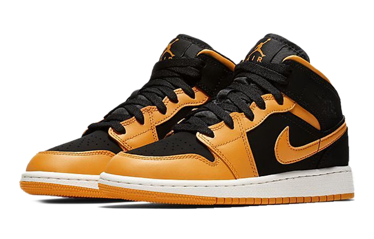Кеды Jordan JordanAir Jordan 1 Mid (черно-оранжевые) — фото 4
