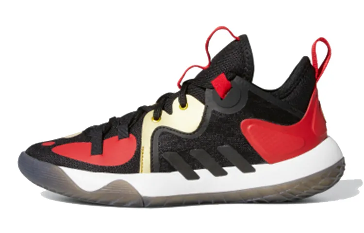 Adidas Harden Stepback 2 J Abrasion Resistant Mid top Children's Basketball Shoes Black Red Brown Teenagers