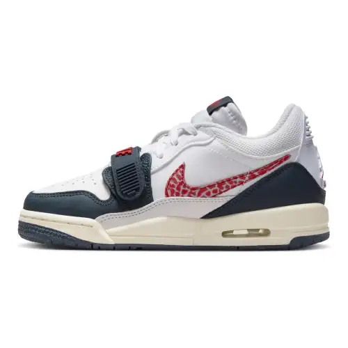 Jordan Legacy 312 Midnight Blue Leather Sports Comfort GS Low Top Basketball Shoes White Blue Red Same Style for Men and Women