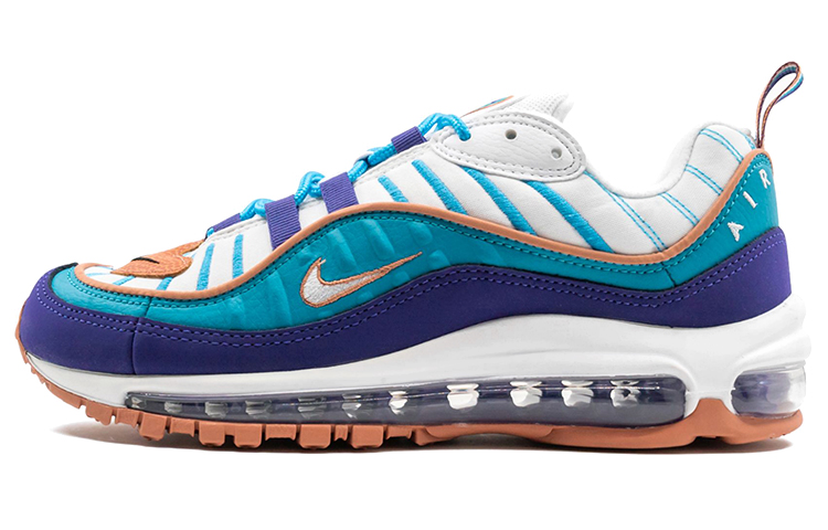 Кроссовки Nike Air Max 98 Hornets GS (бело-сине-фиолетовые)