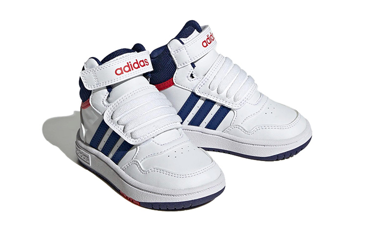 Детские кеды adidas Hoops Mid TD (бело-синий) — Белый / синий — фото 5
