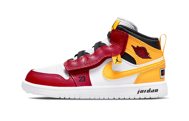 Детские кроссовки Jordan Air Jordan 1 Mid ALT SE (красно-желтые)