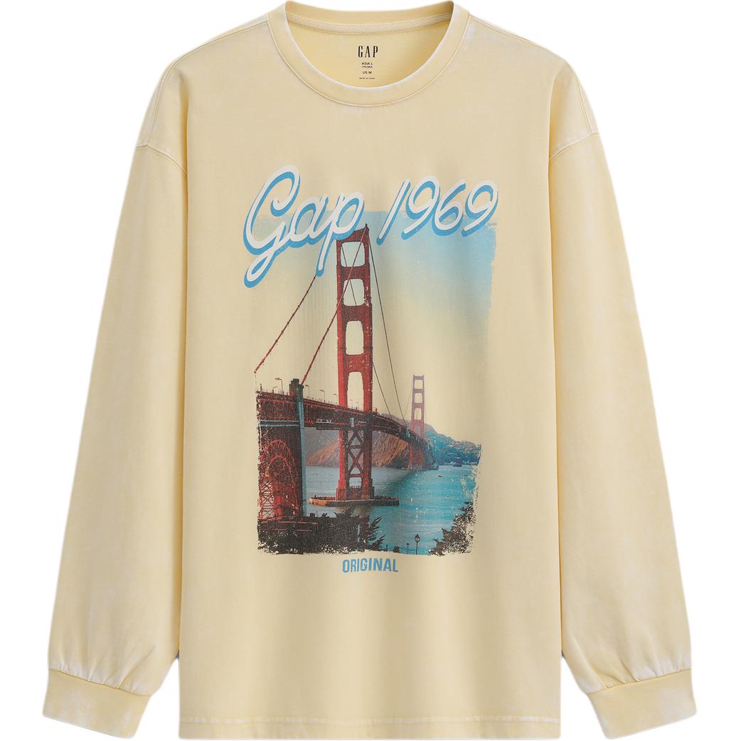 Лонгслив GAP с принтом (серый)