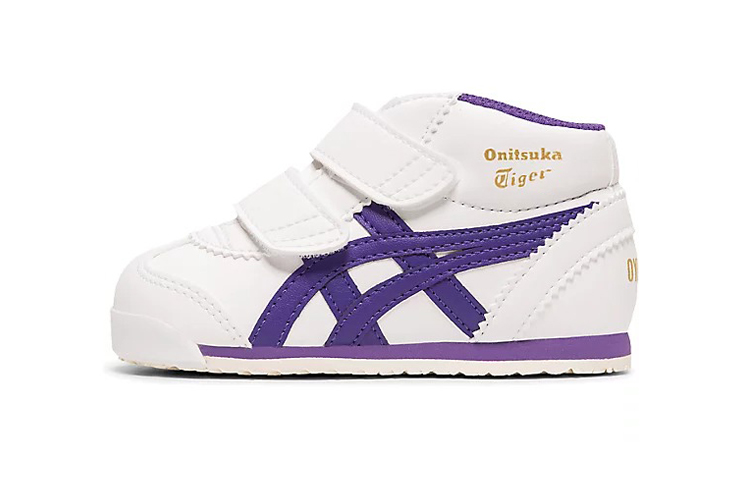Детские кроссовки Onitsuka Tiger Mexico Mid Runner (бело-фиолетовые)