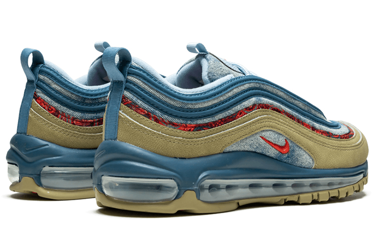 Кроссовки Nike Air Max 97 Wild West (коричневый / серый / красный / темно-синий) — Коричневый / серый / красный / тёмно-синий — фото 4