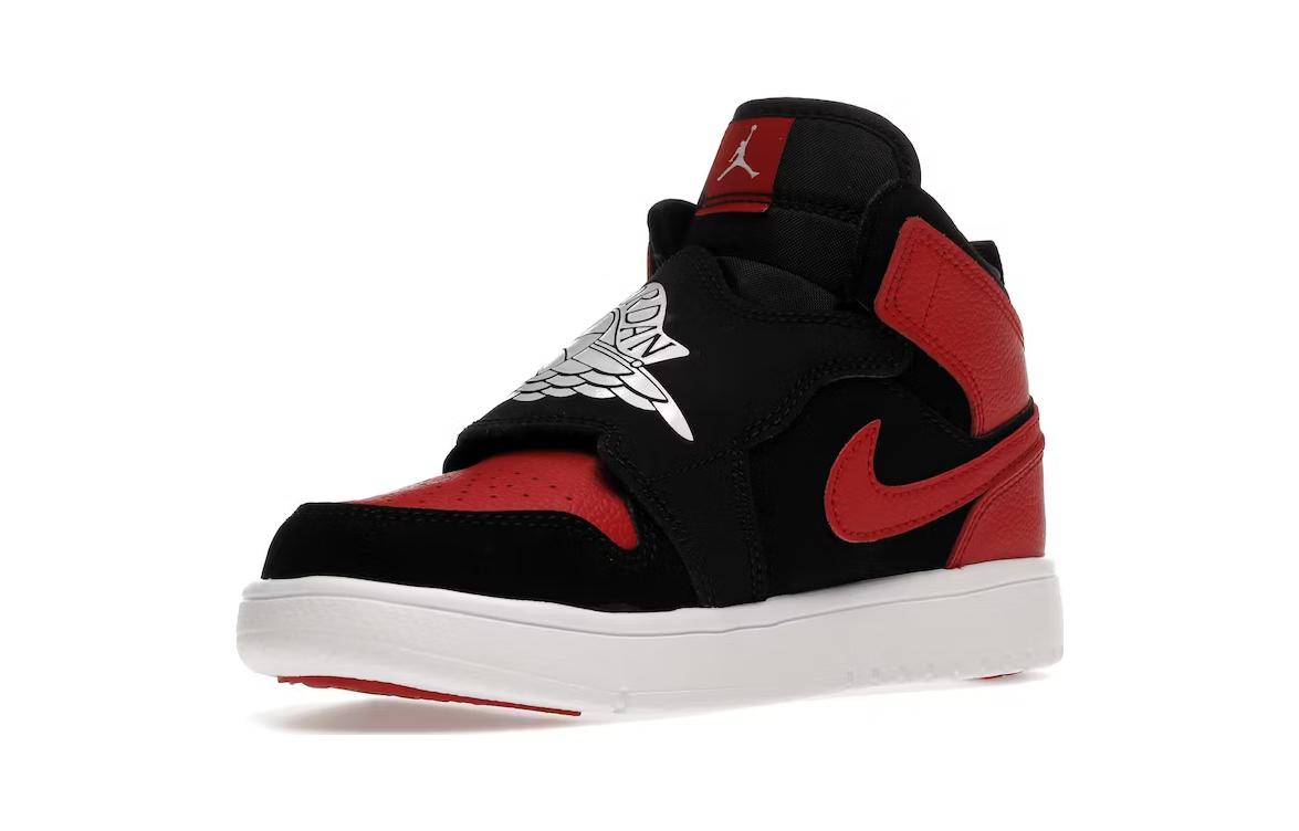 Детские кеды Jordan Air Jordan 1 (черно-красный) — фото 4