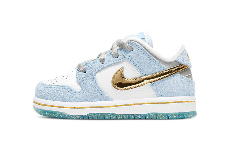Детские кеды Nike Dunk SB Pro QS (бело-синие)