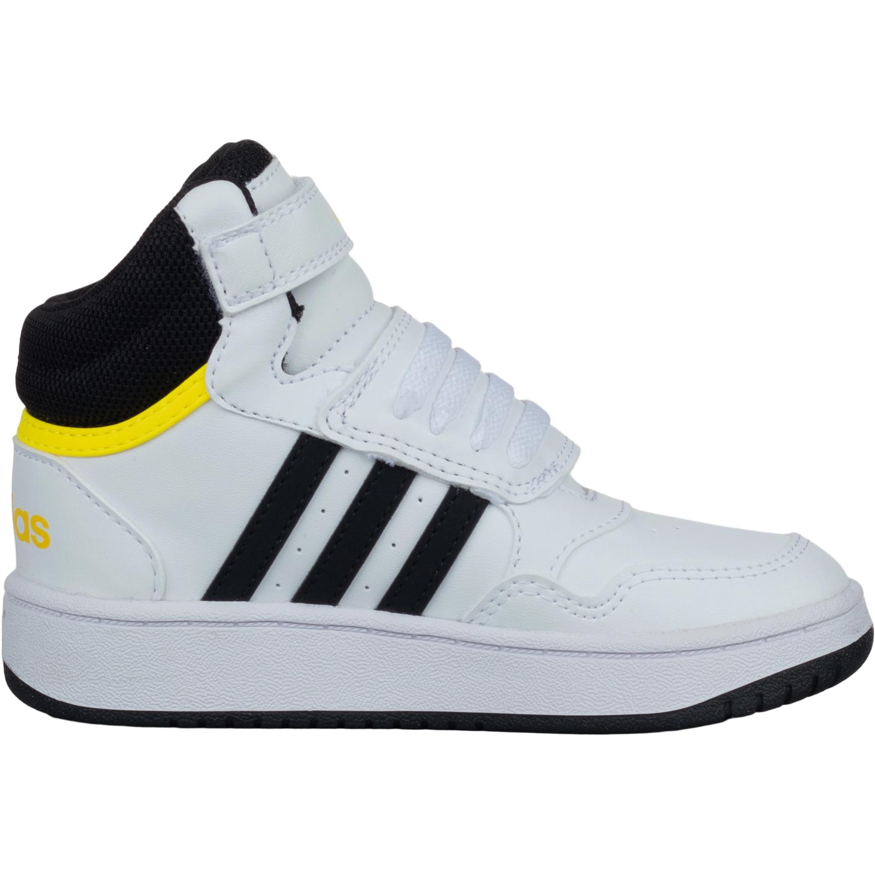 Детские кеды adidas neo Hoops Mid (черно-белые) — фото 2