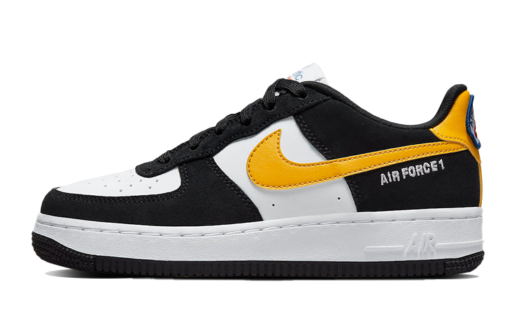 Nike Air Force 1 LV8 \"Athletic Club\" Casual, wear-resistant and breathable Low top Children's shoes Black, white and yellow
