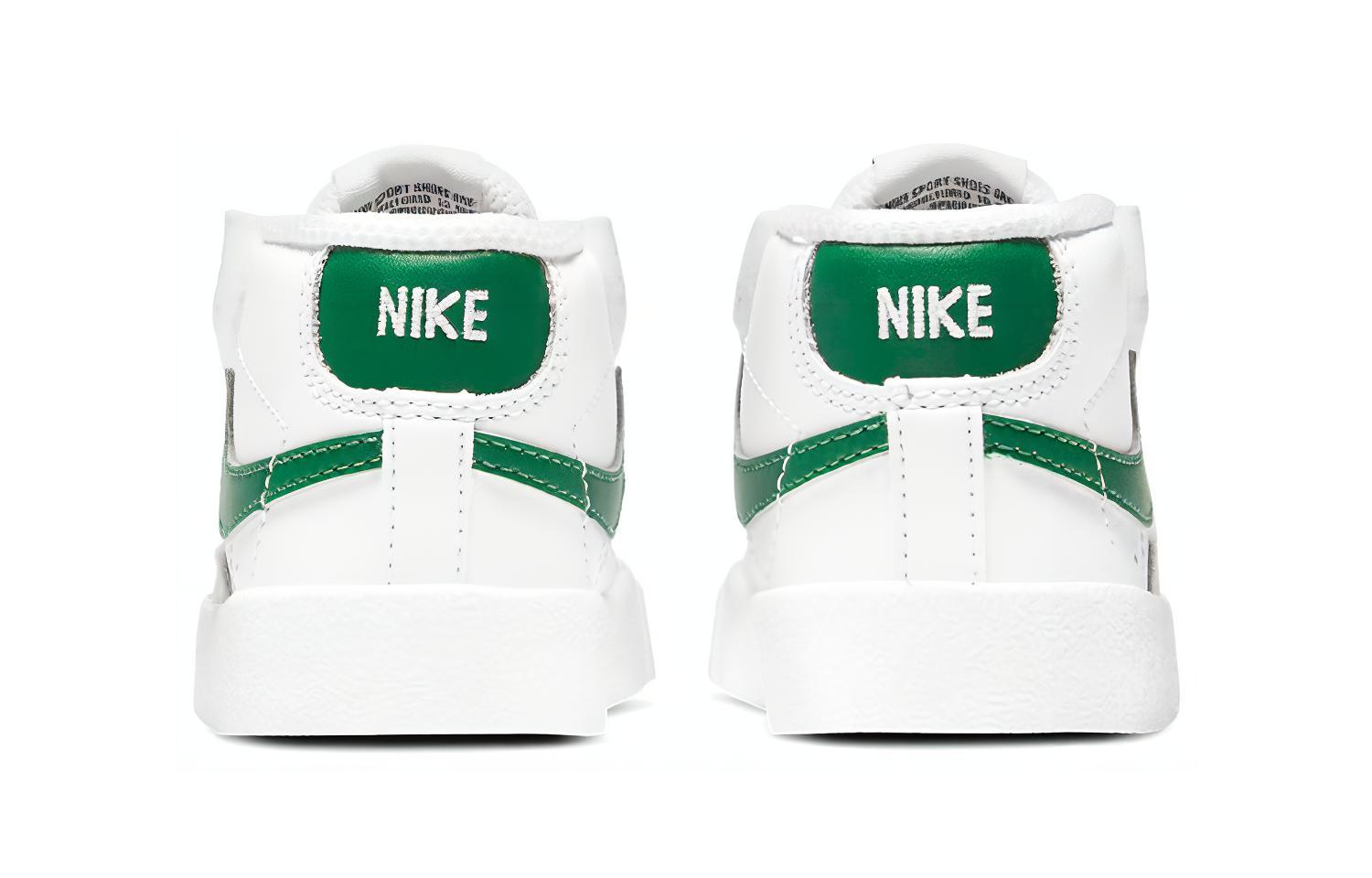 Детские кеды Nike Blazer Mid 77 (белый / зеленый) — Белый / зелёный — фото 7