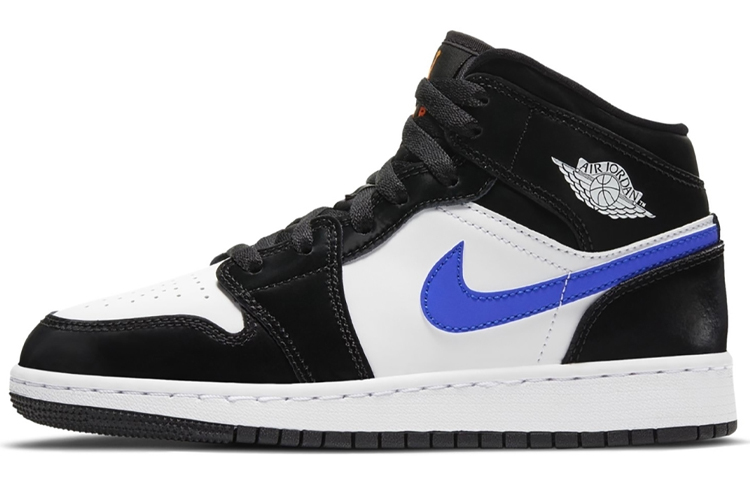 Jordan Air Jordan 1 Mid "Astronomy Blue" synthetic leather blue panda non-slip wear-resistant mid-top children's basketball shoes black and white blue