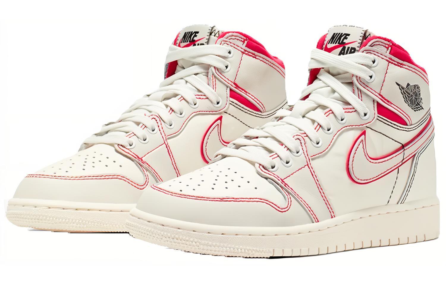Высокие кроссовки Jordan JordanAir Jordan 1 (серый / белый / красный) — фото 5