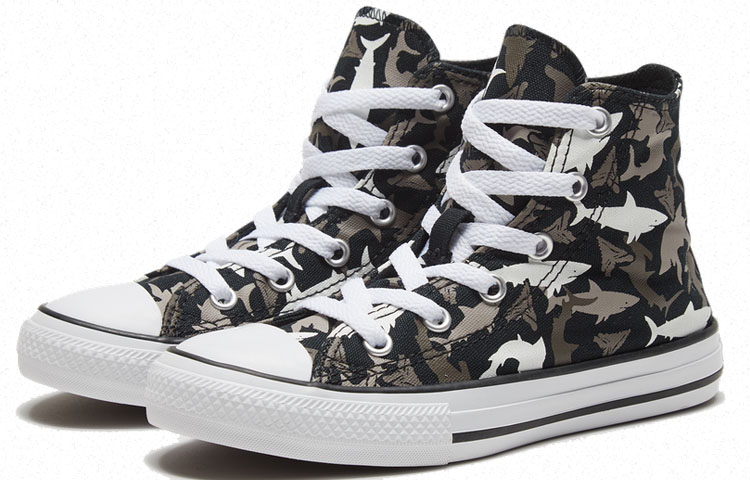 Кеды Converse Chuck Taylor All Star (черно-серые с камуфляжем) — фото 3