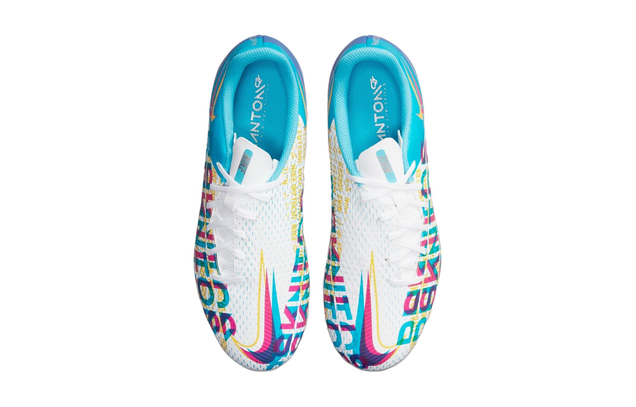 Детские бутсы Nike Phantom GT Jr.Academy 3D MG (синий / розовый / желтый) — Синий / розовый / жёлтый — фото 4