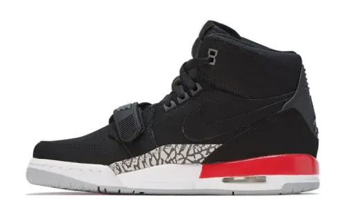 Jordan Legacy 312 leather, comfortable and lightweight GS shock-absorbing support, high-top basketball shoes, black and red, same style for men and women