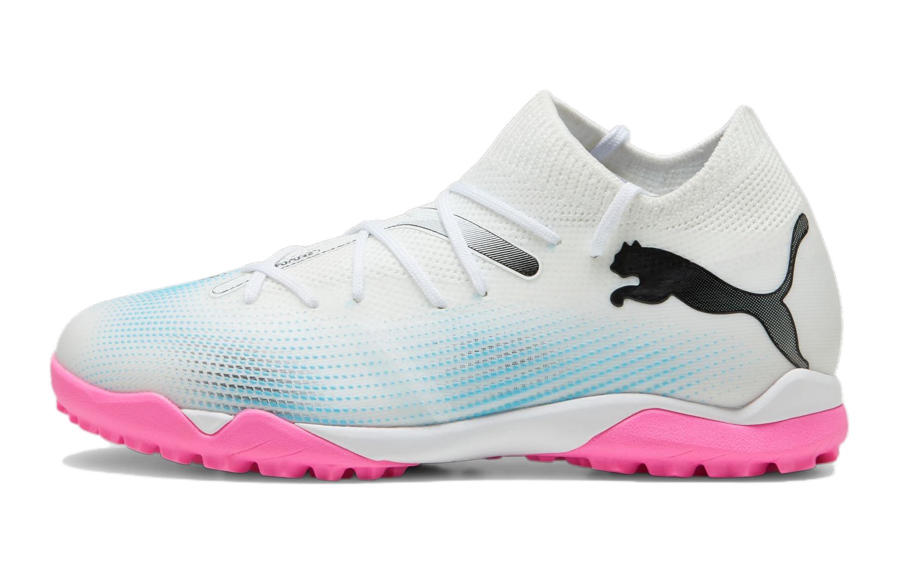 PUMA Puma FUTURE 7 MATCH NJR FG/AG artificial turf spike TT outsole mid-top children's football shoes white powder children's style