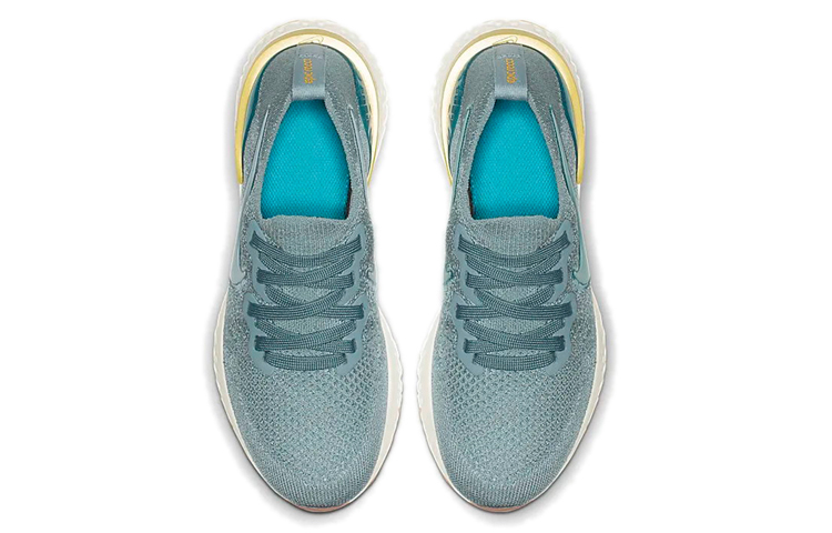Кроссовки Nike NikeEpic React Flyknit 2 GS (серо-голубые) — Серыйсиний — фото 4