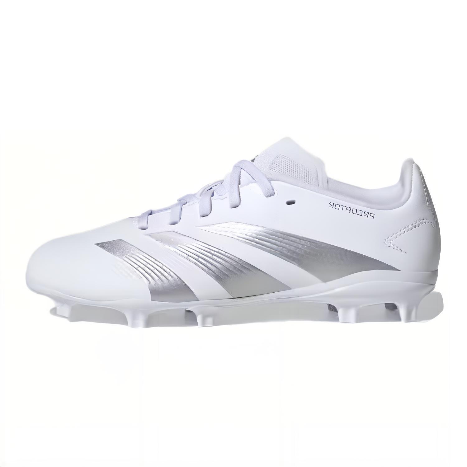 Adidas PREDATOR Series 24 Legue Firm Ground Cleats Artificial Turf Anti-Slip Shock Absorption Low-top Children's Football Shoes Silver Children's Style