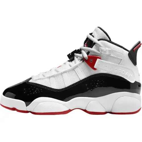 Jordan Air Jordan 6 Rings Fabric Basketball Shoes White/Team Red/Black Unisex