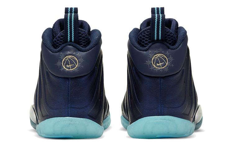 Кроссовки Nike NikeFoamposite One Obsidian GS (черный / синий / золотой) — Чёрный / синий / золотой — фото 7