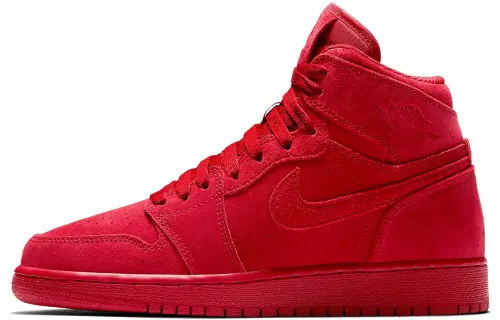 Jordan Air Jordan 1 Retro Red Suede GS anti-slip shock-absorbing high-top basketball shoes red for men and women