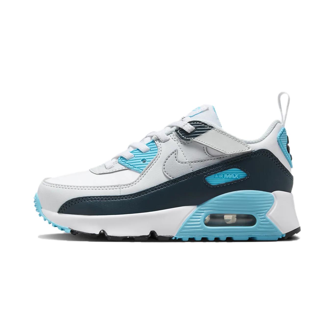 Детские кроссовки Nike Air Max 90 EasyOn (бело-сине-серые)