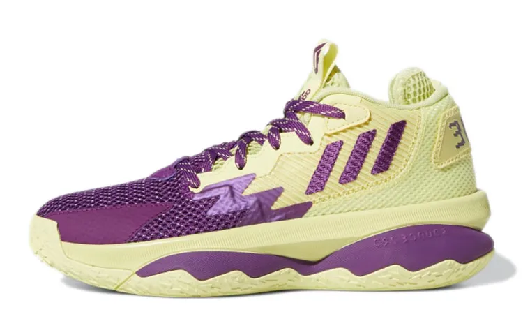Adidas D Lillard 8 Slip Resistant Abrasion Resistant Low top Performance Basketball Shoes Purple