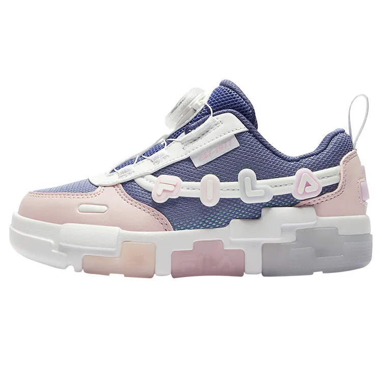 FILA KIDS Building Block Light Shoes Slip Resistant Low top Kids' Training Shoes Ice Blue Children Aged 3 7 Years Old
