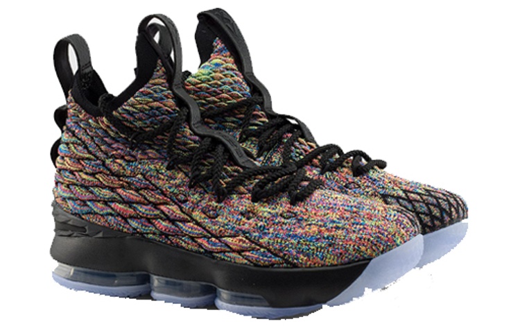 Кеды Nike NikeLebron 15 Multi-Color GS (черно-цветной) — фото 3