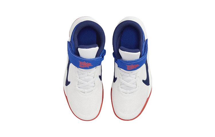 Детские кроссовки Nike Team Hustle D 10 FlyEase (серо-синие) — фото 6