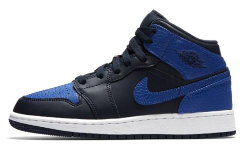 Jordan Air Jordan 1 Mid Cow Leather, Leather Comfortable Lightweight Cushioning Mid top Children's Basketball Shoes