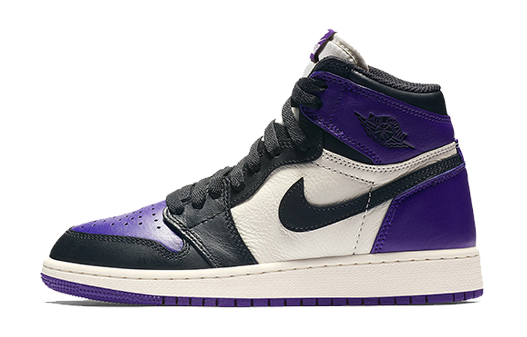 Кроссовки Jordan JordanAir Jordan 1 Retro High Court Purple GS (черный / фиолетовый)