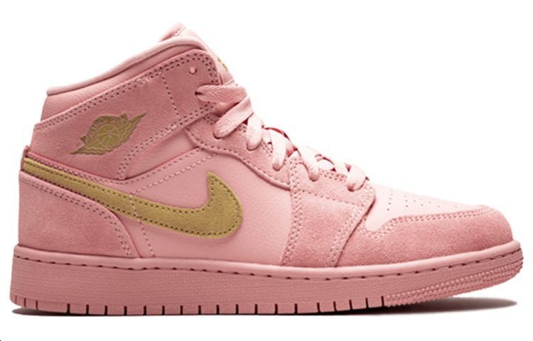 Кеды Jordan JordanAir Jordan 1 Mid (бело-розовый) — 珊瑚粉/金 — фото 9