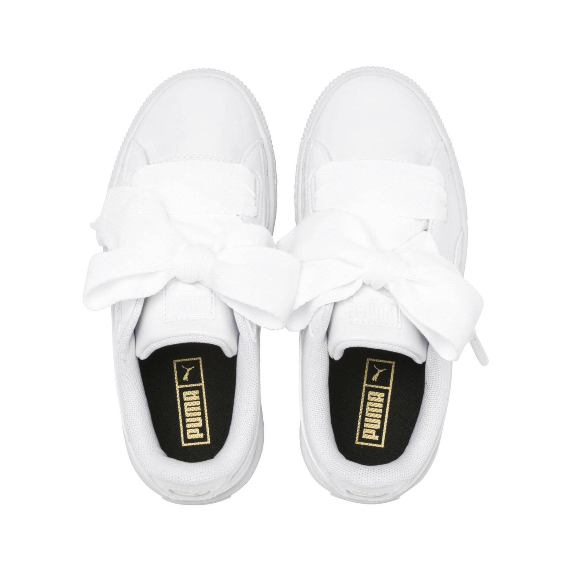 Детская обувь PUMA Basket Heart Patent Little (белая) — фото 4