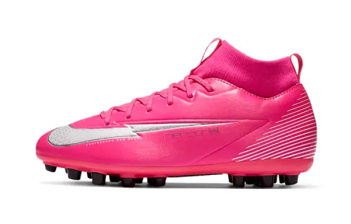 Nike Mercurial Superfly 7 Assassin 13 Academy KM AG Round Head Comfort Round Head Comfort Unslip and Wear Resistant Middle Top Children's Football Shoes Pink Children's Style
