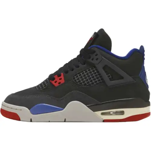 Jordan Air Jordan 4 Mid top Basketball Shoes Black Blue Unisex