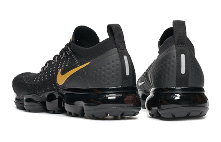 Кроссовки Nike NikeVaporMax Flyknit 2 GS (черно-золотые) — фото 3