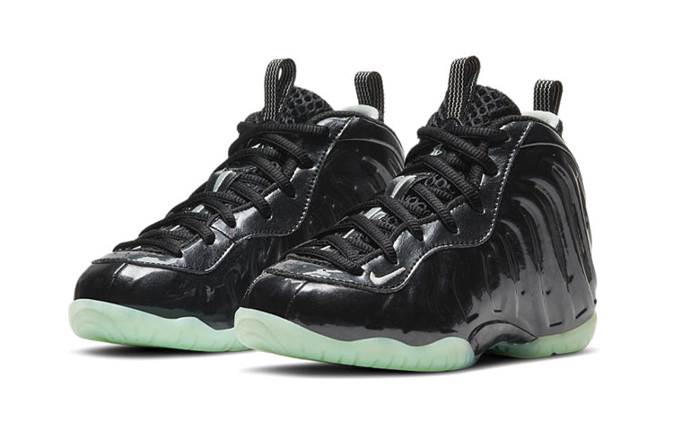 Детские кроссовки Nike NikeFoamposite One Air "All-Star" (черно-зеленые) — Чёрный / зелёный — фото 4