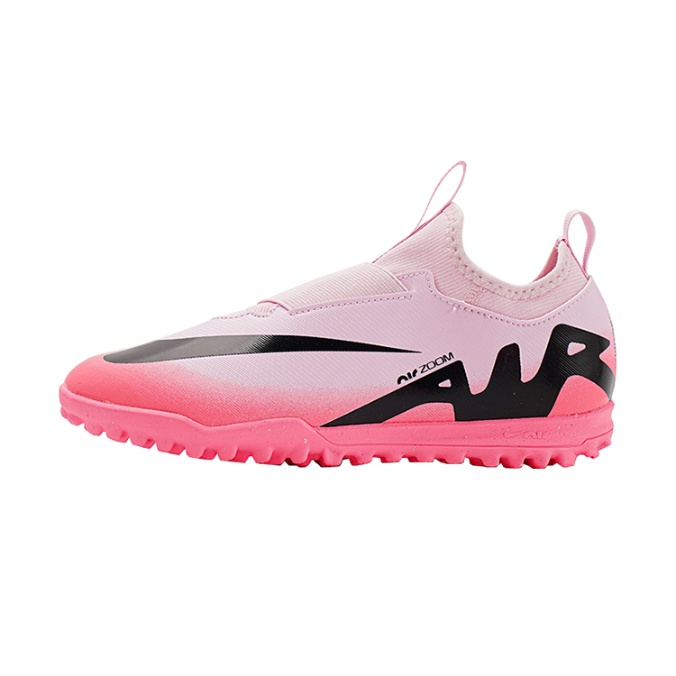Nike Mercurial Vapor 15 Jr Zoom Academy Tf Wear-resistant and breathable Low-top Children's football shoes Pink Children's style