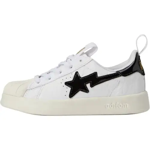 BAPE x adidas originals SUPERSTAR 360 comfortable and versatile wear-resistant low-top children's sneakers white children's style
